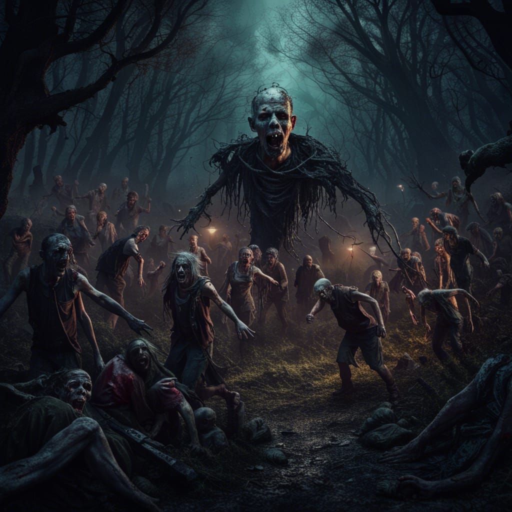 Creepy Zombie Apocalypse in Haunted Forest