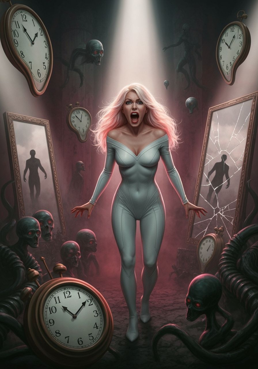Emma Frost Screams in Surreal Psychic Horror Landscape