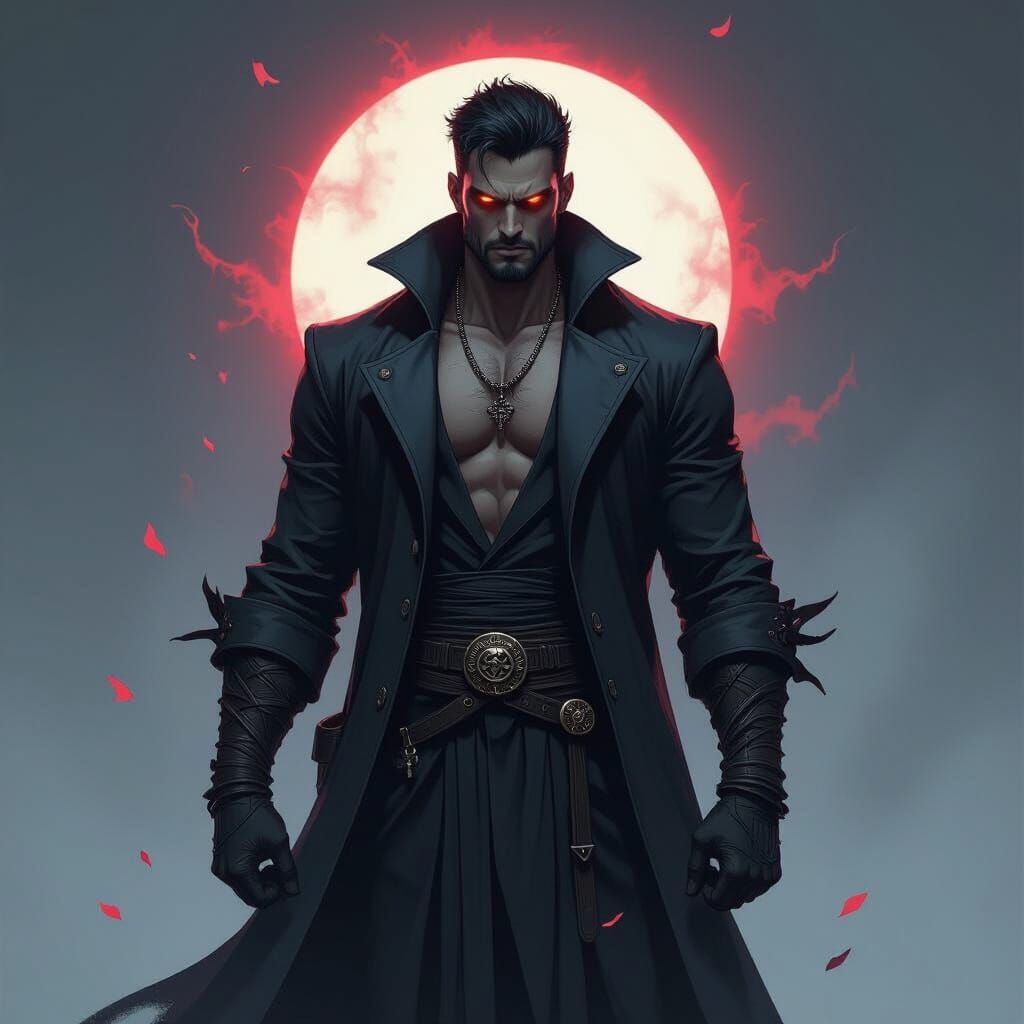 Mystical Dark Energy Antihero in Gritty Digital Art