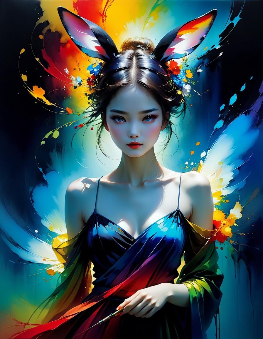 Abstract Alcohol Ink Art with Light and Dark Contrast