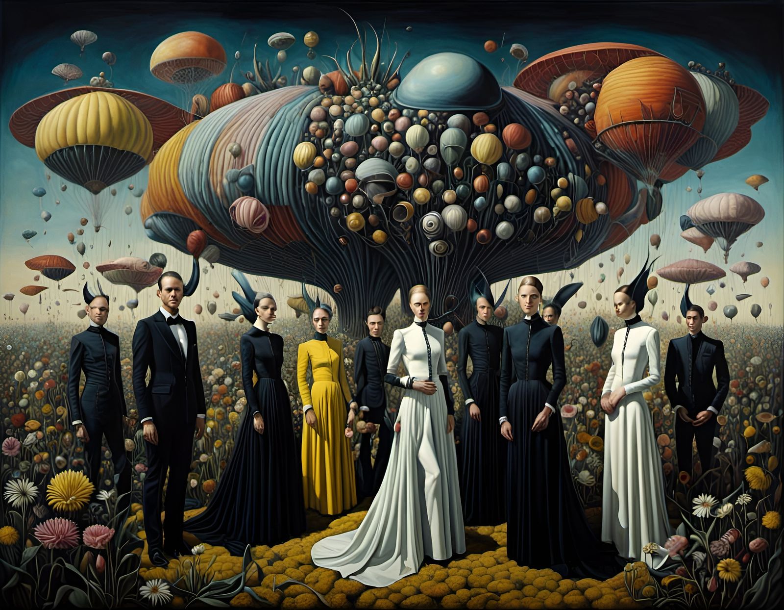 Surreal Devil Developing Negatives in Darkroom