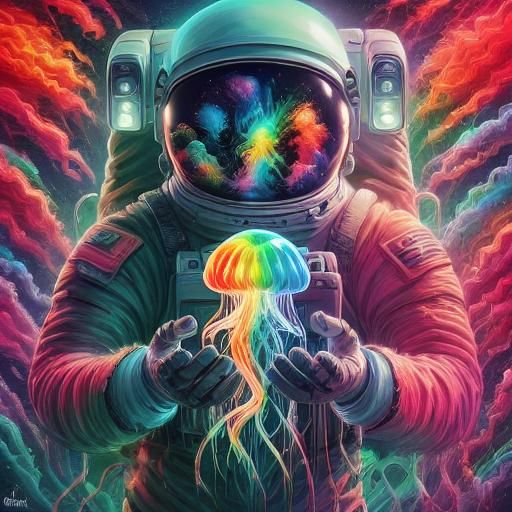 Colorful Smoke Heart: Ethereal Digital Art