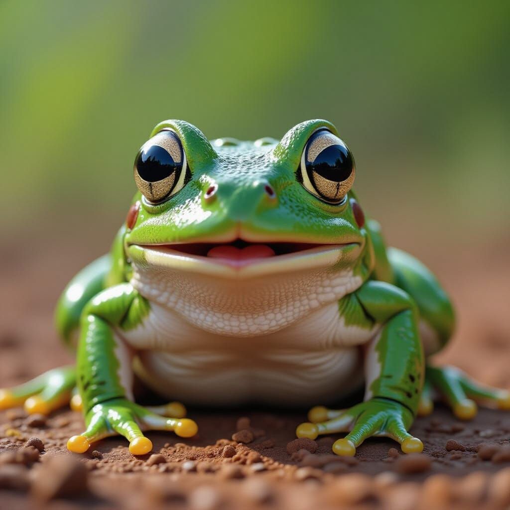 Ultra-Realistic Surprised Frog in 8K
