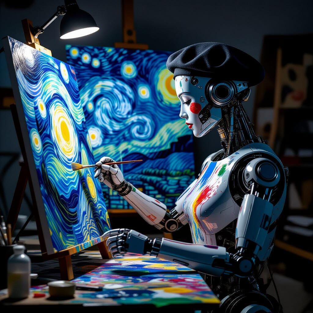 AI Robot Recreates Starry Night in Hyper-Realism
