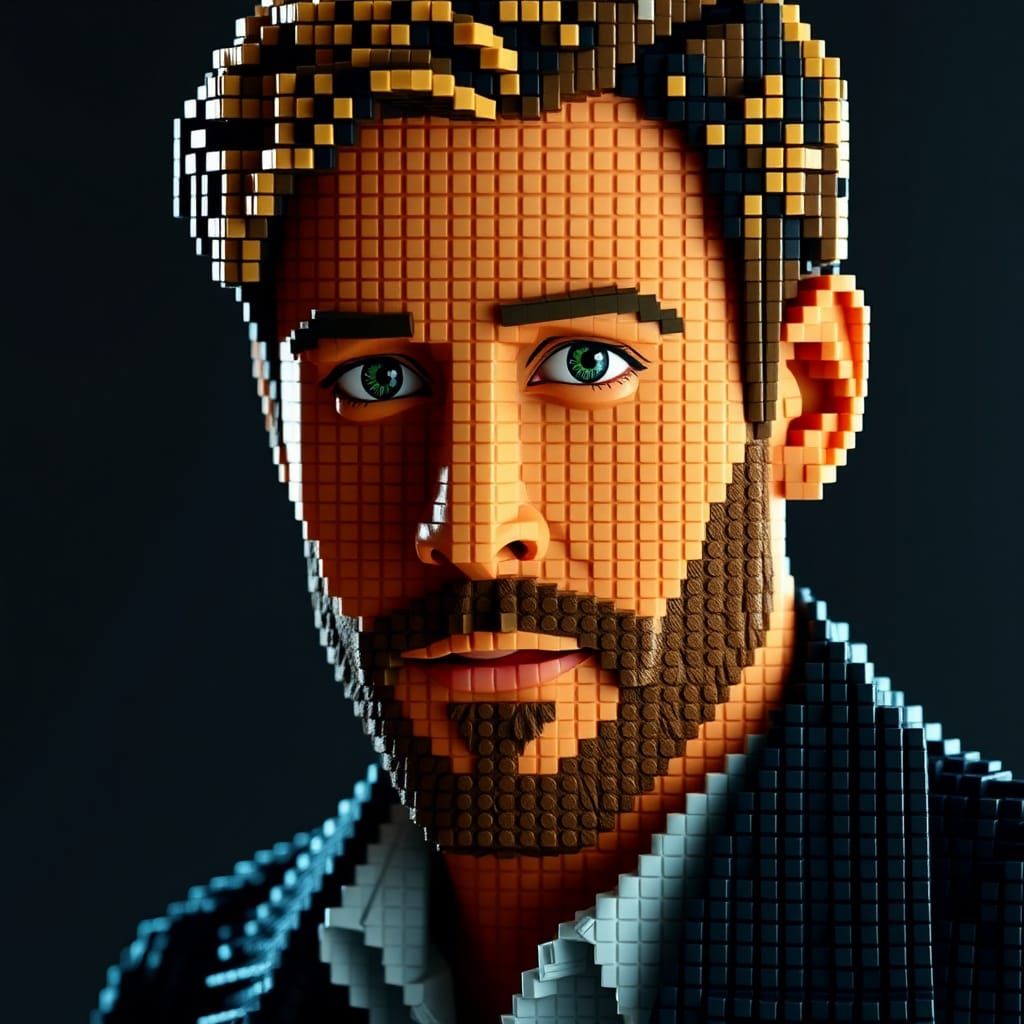 Lego Portrait of Ryan Gosling