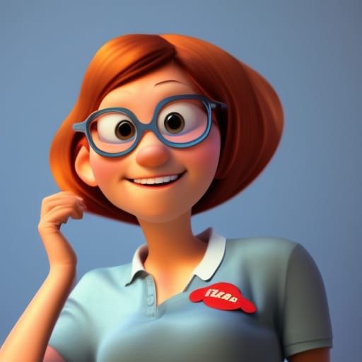 Attractive Teacher in Pixar Disney 3D Style