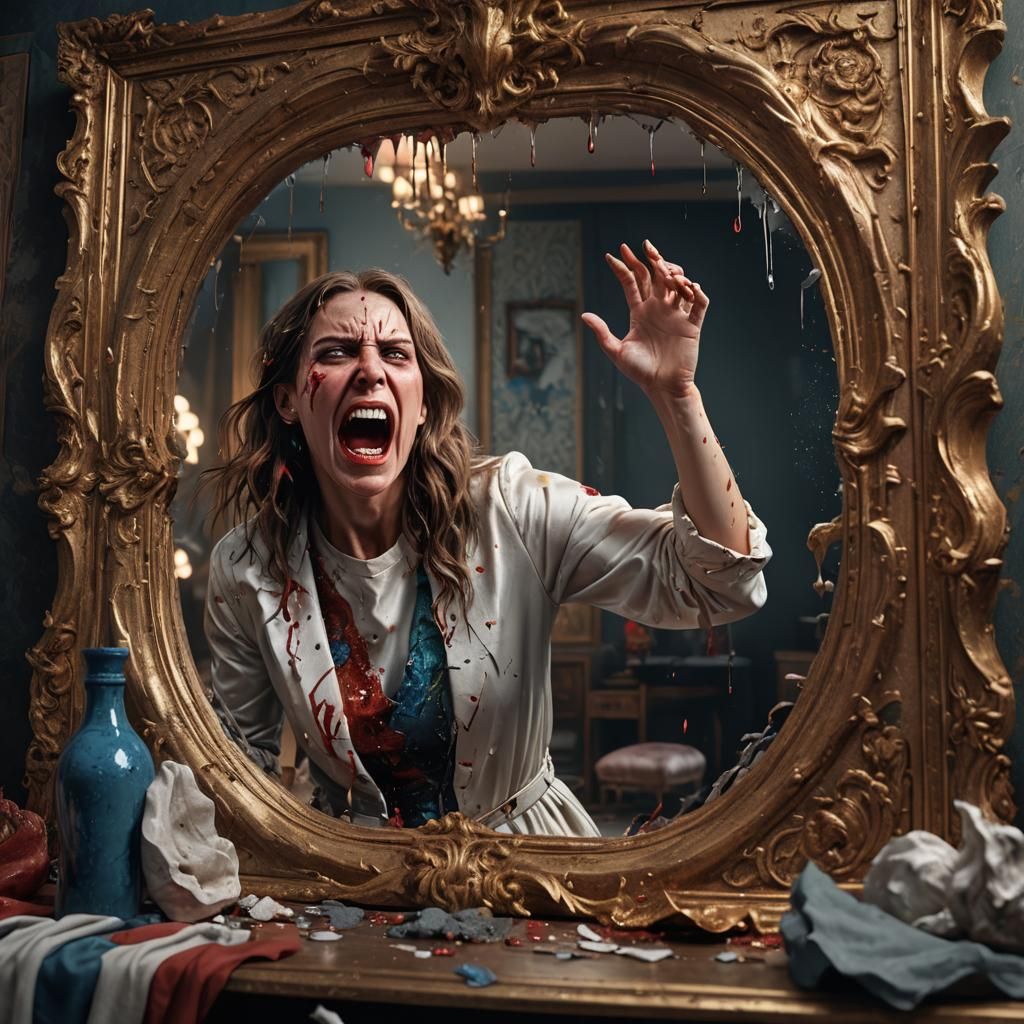 Woman Screaming: Hyperrealistic Pain and Anger