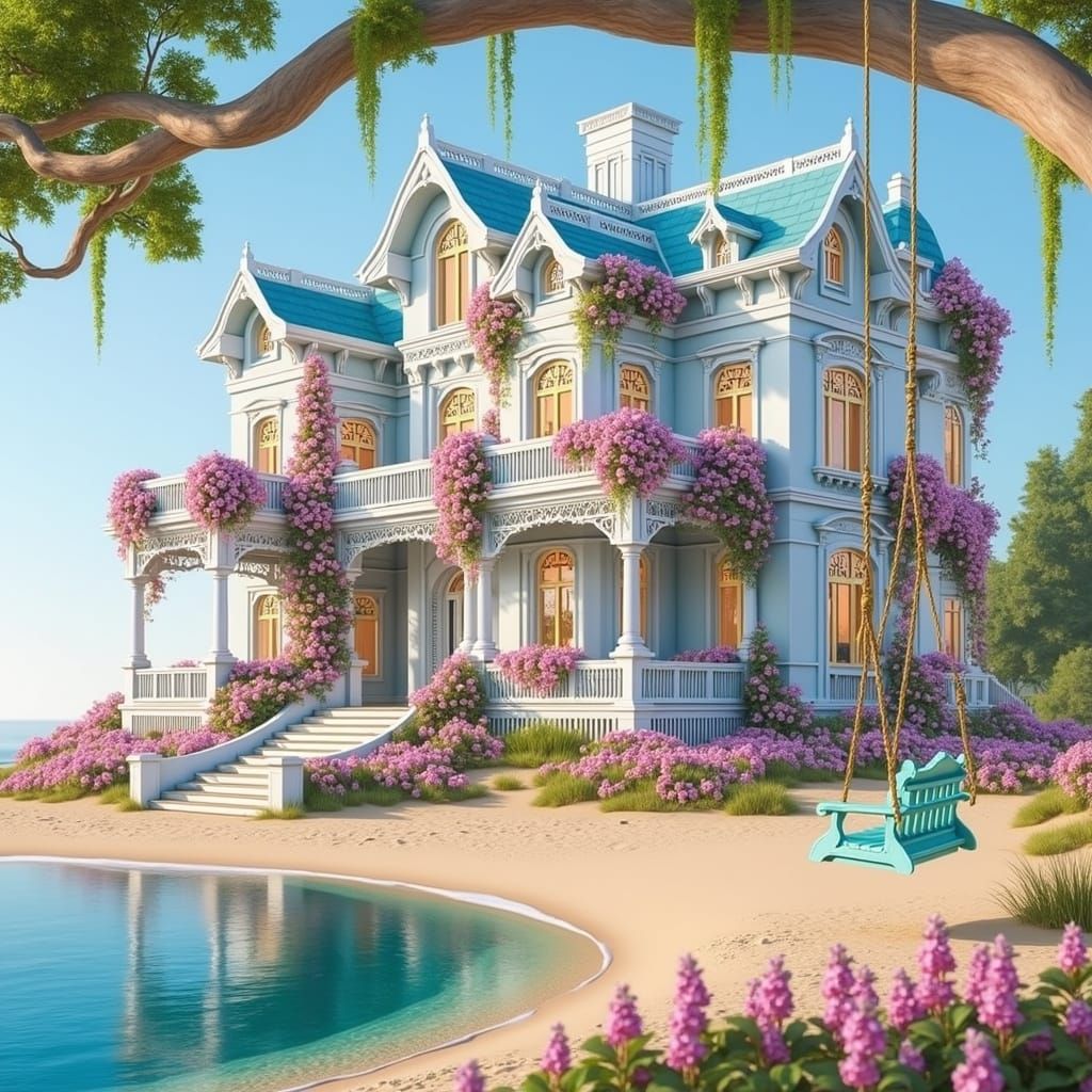 Ethereal Victorian Mansion in Bloom