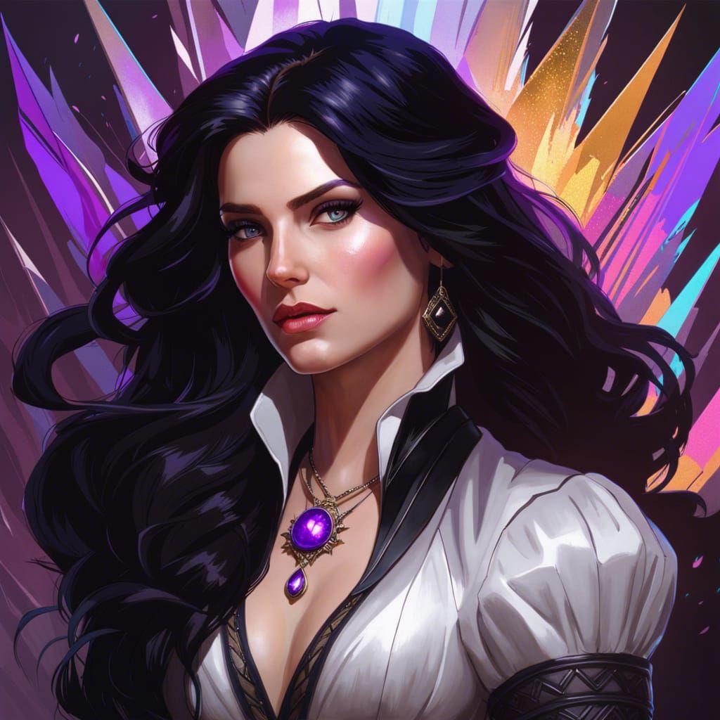 Yennefer Portrait in Art Nouveau Style