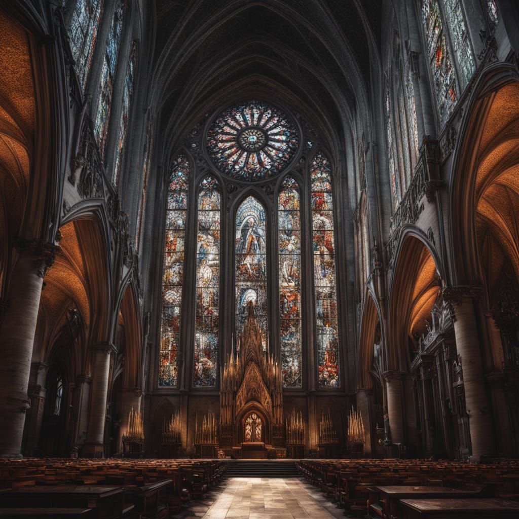 Grand Cathedral in Stormy Sky - Digital Matte Painting