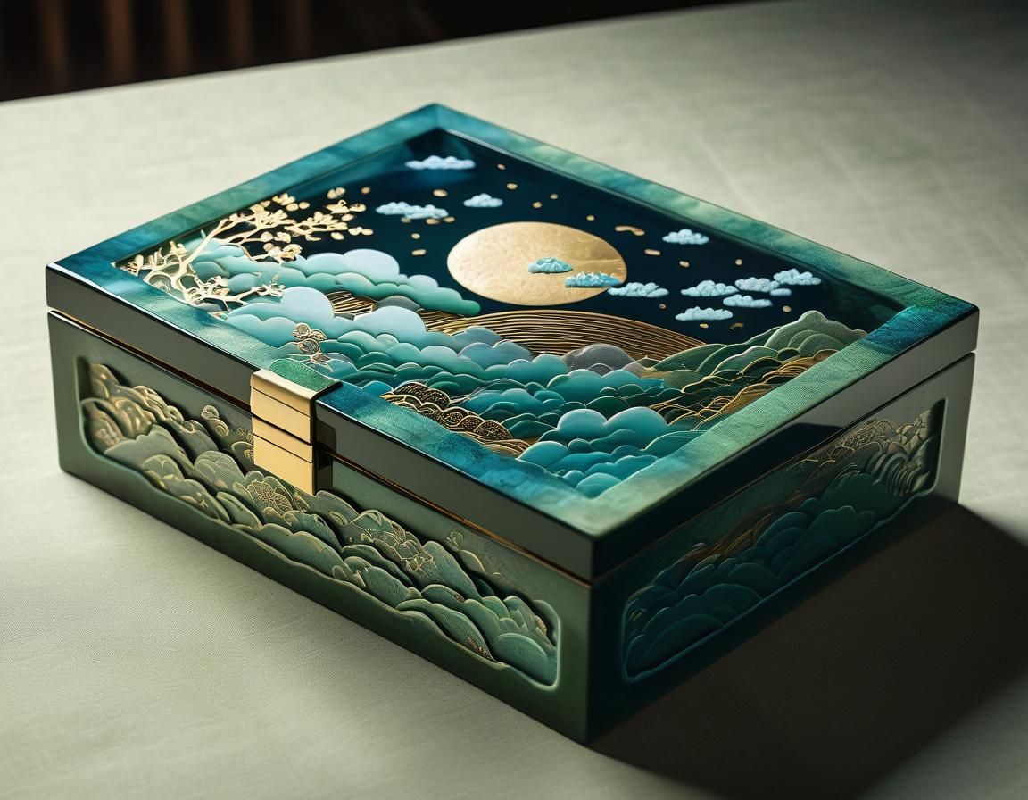 Detailed Bento Boxes with Auspicious Cloud Pattern