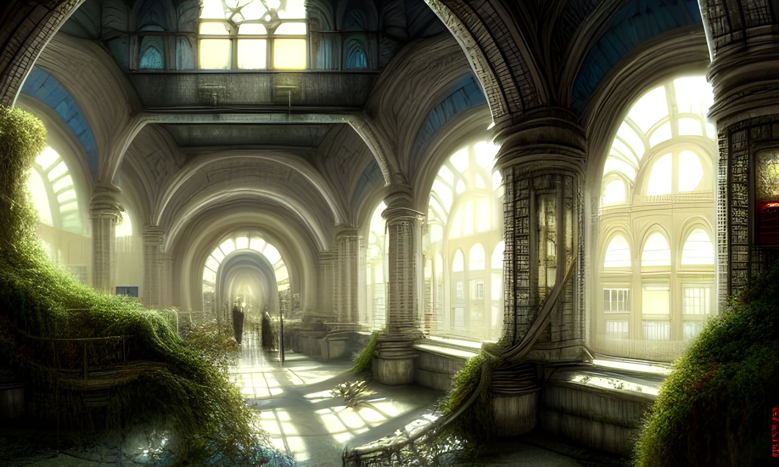 Magical Hospital Complex in Digital Art Style