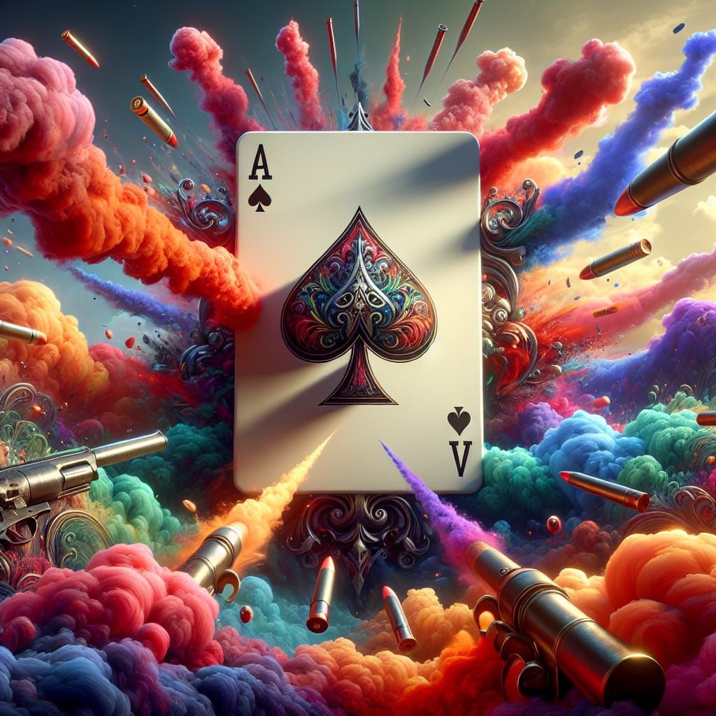 Ace of Spades Card Unleashes Bullets in 3D Fantasy