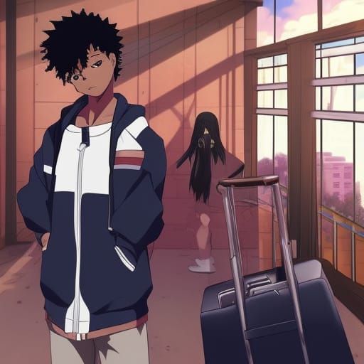 Anime EP Cover of Parting African American Couple