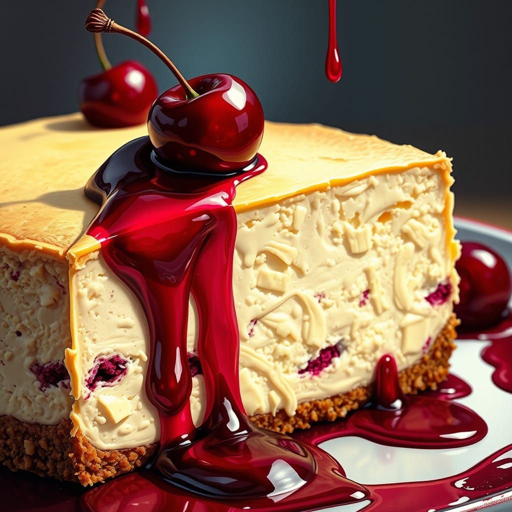Cherry Cheesecake in Comic Book Style