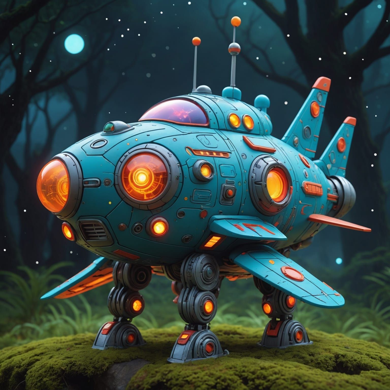 Interactive Toy Spaceship in Miyazaki Style