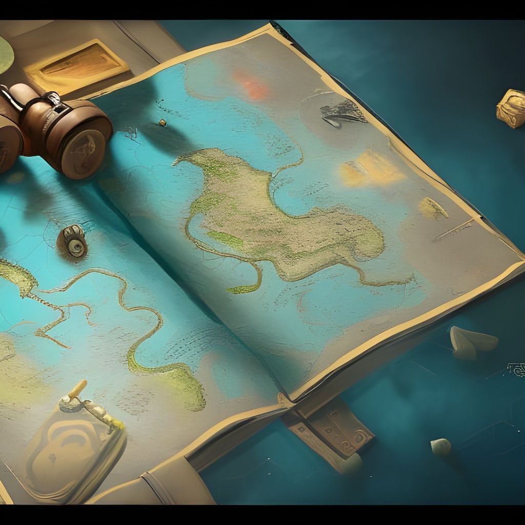 Treasure Map with Compass: Fantasy Concept Art