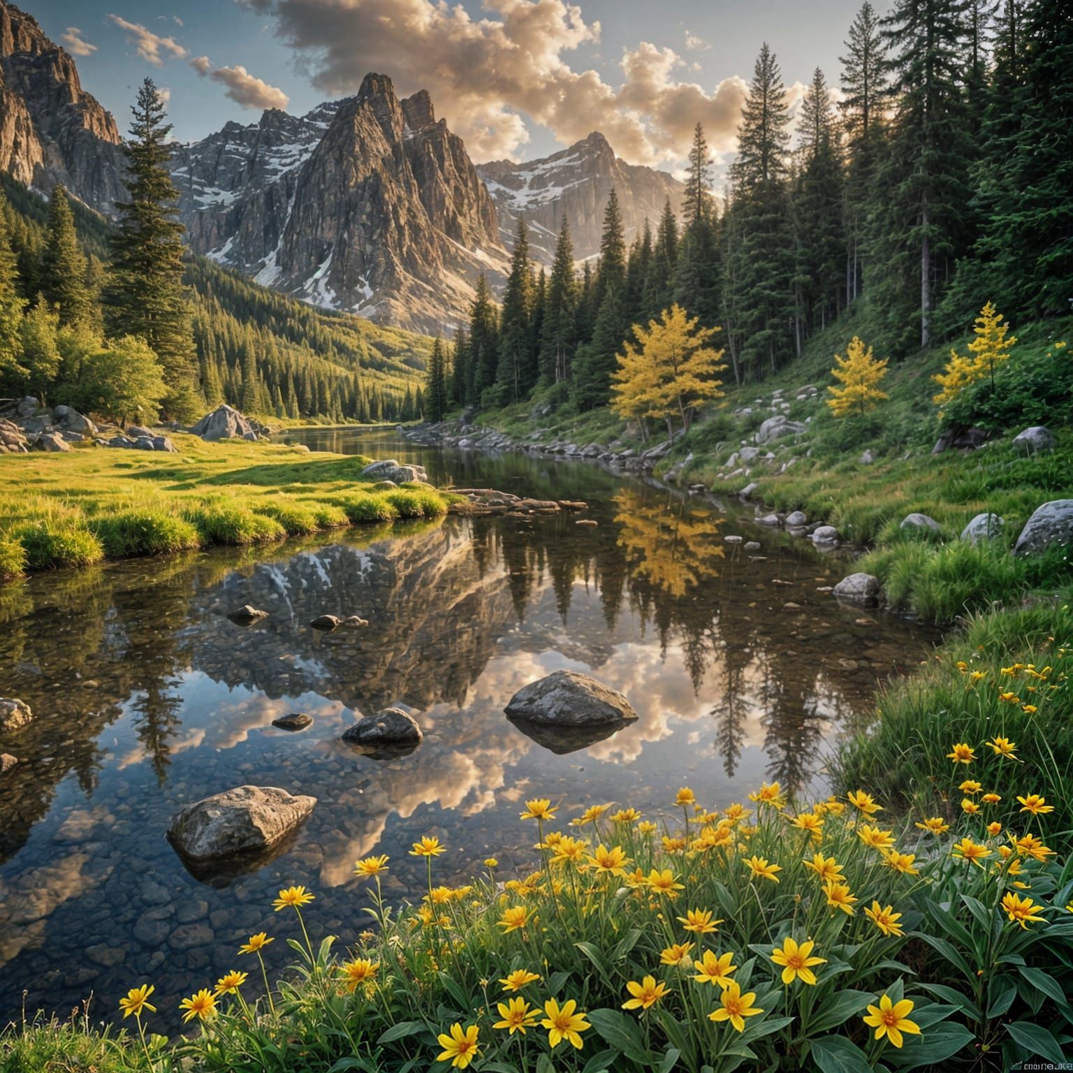 Serene Landscape in Vibrant Colors