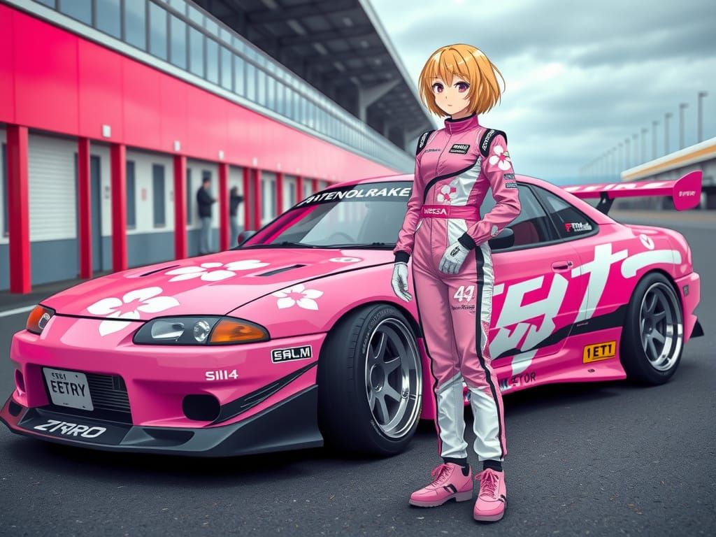 Drifting Girl and Pink Silvia S15, Manga Art