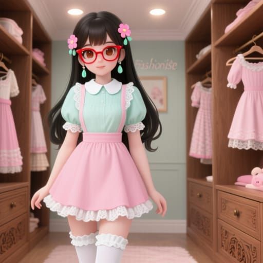 Cute V-Tuber Avatar in Fashionista Closet