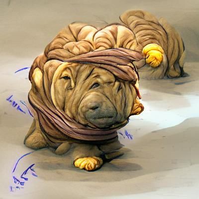Anthropomorphic Shar Pei Concept Art