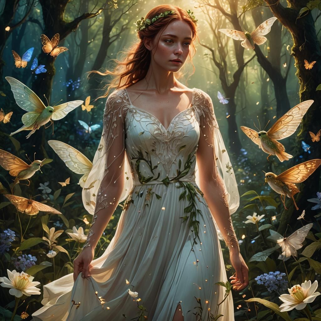 Mystical Forest: Fantasy Art of a Young Woman