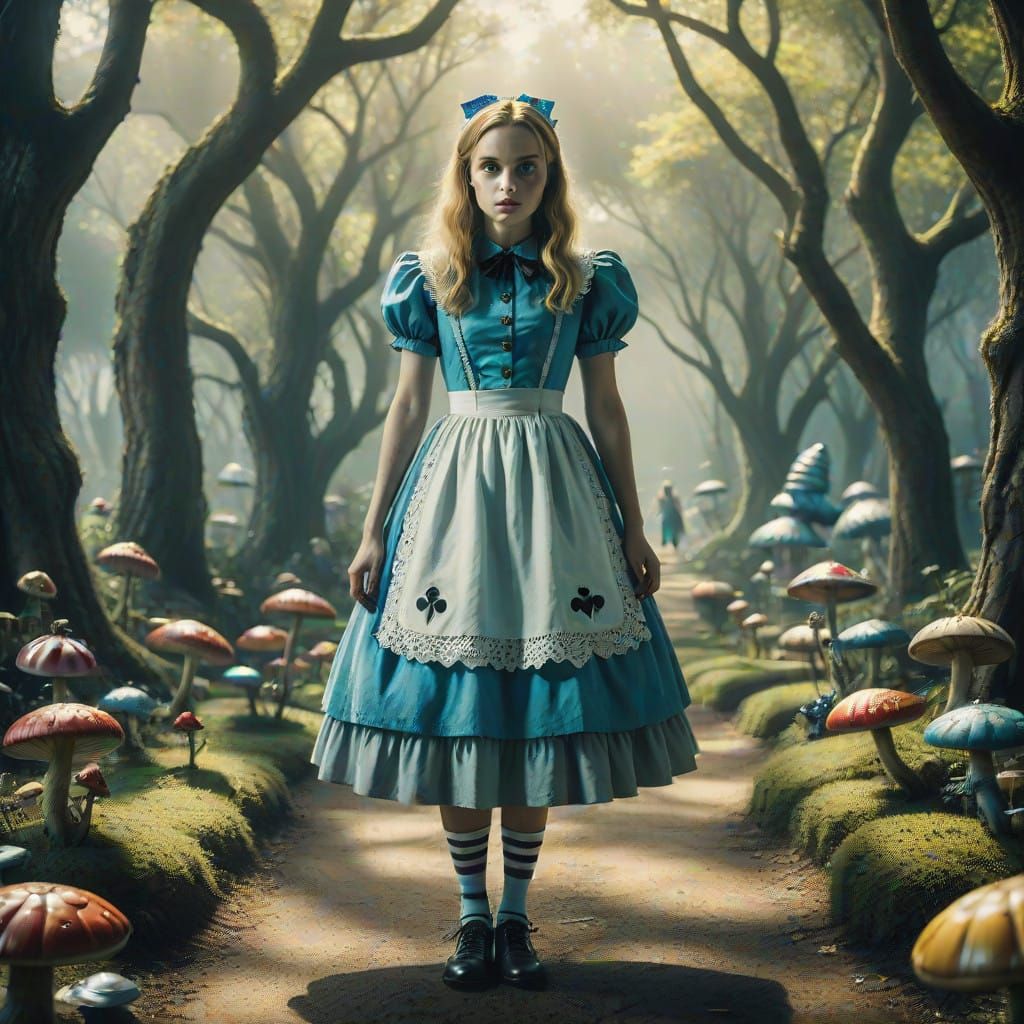 Ethereal Alice in Wonderland Cinematic Portrait