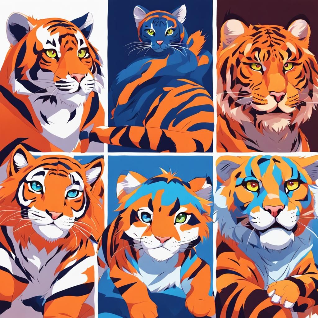 Anime Style Tiger, Lynx, and Leopard Compilation