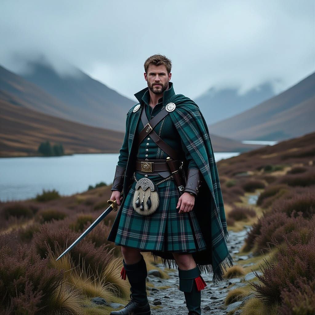 Highlands Hero: Liam Hemsworth in Scottish Kilt