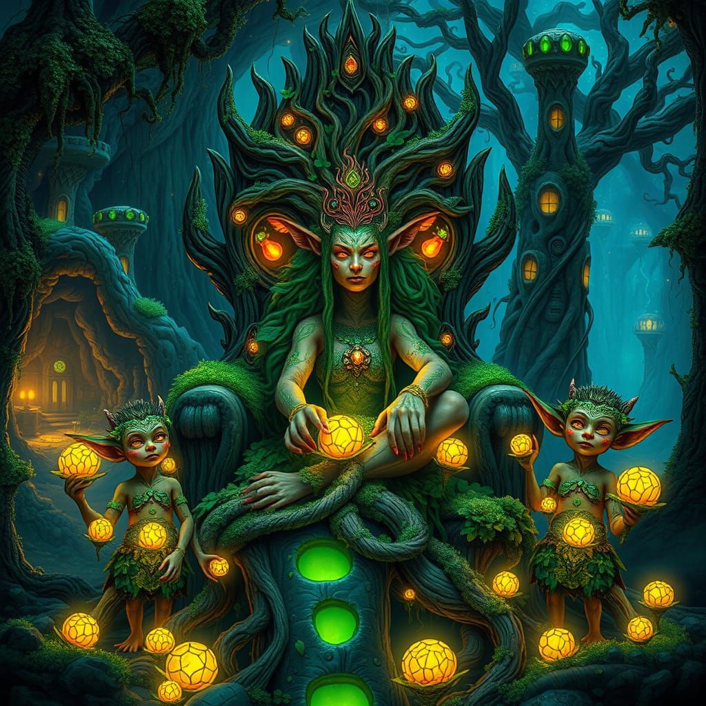 Forest Troll Queen on Fungal Throne
