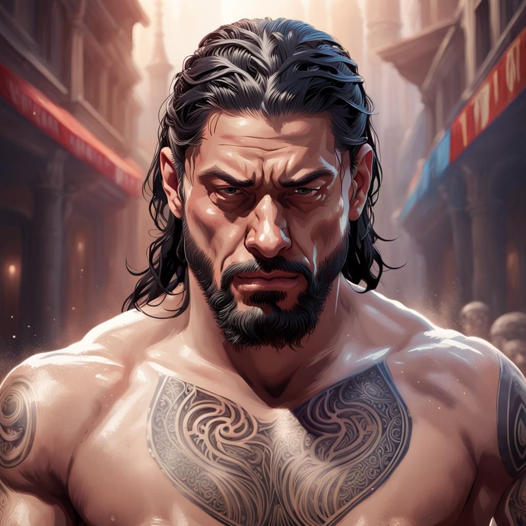 Hyperdetailed Portrait of Roman Reigns in Unreal Engine 5