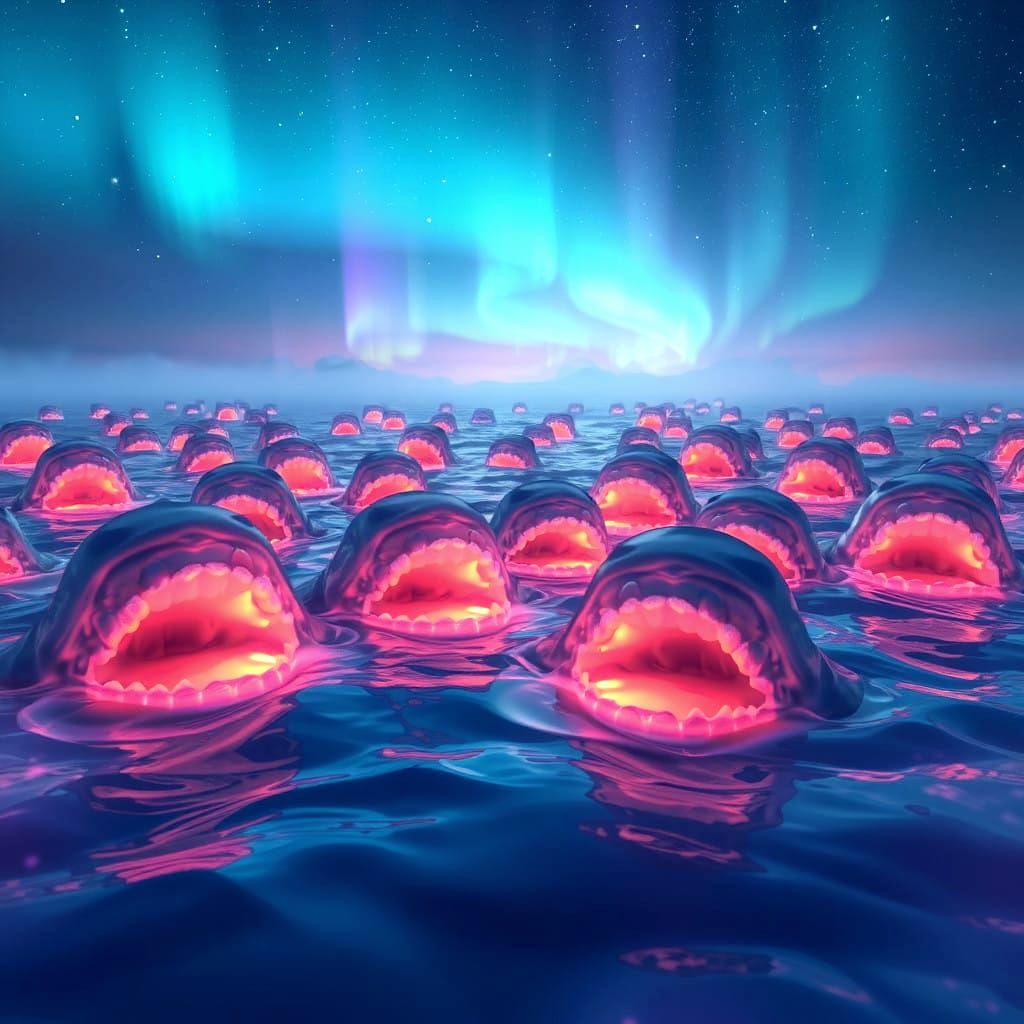 Glowing Tidal Abyss in Surreal Harmony