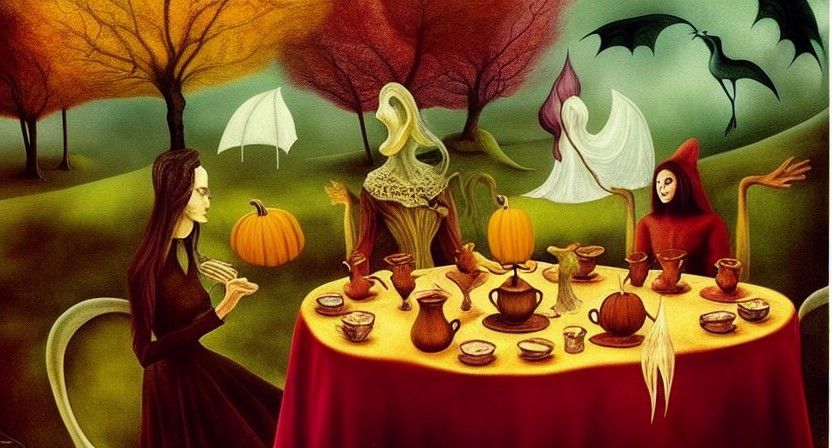 Fantasy Autumn Tea: Surreal Magical Realism