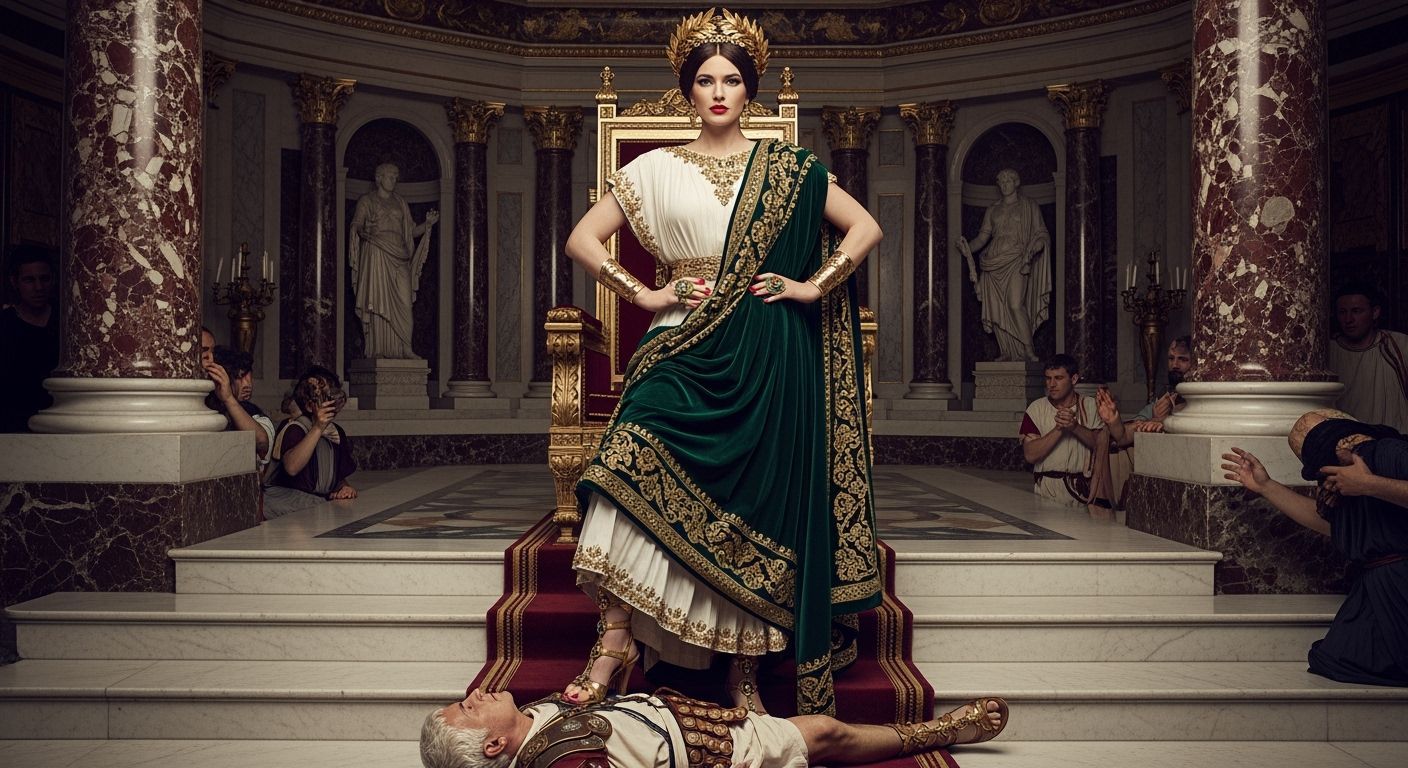 Imperial Roman Empress in Lavish Throne Room