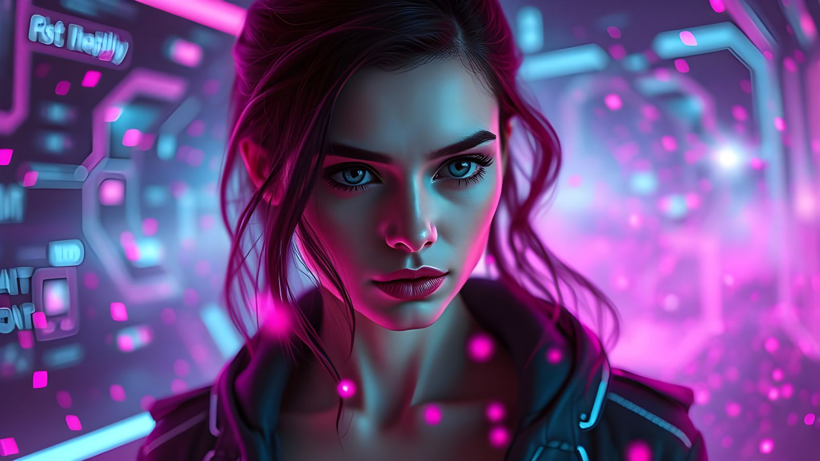 Ambient Wellness Tech Interface with Glowing Pink and Purple...