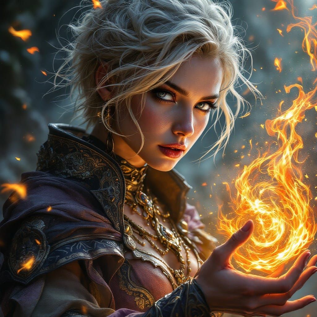 Hyperrealistic Sorceress Transforms Chaos into Order in Dram...