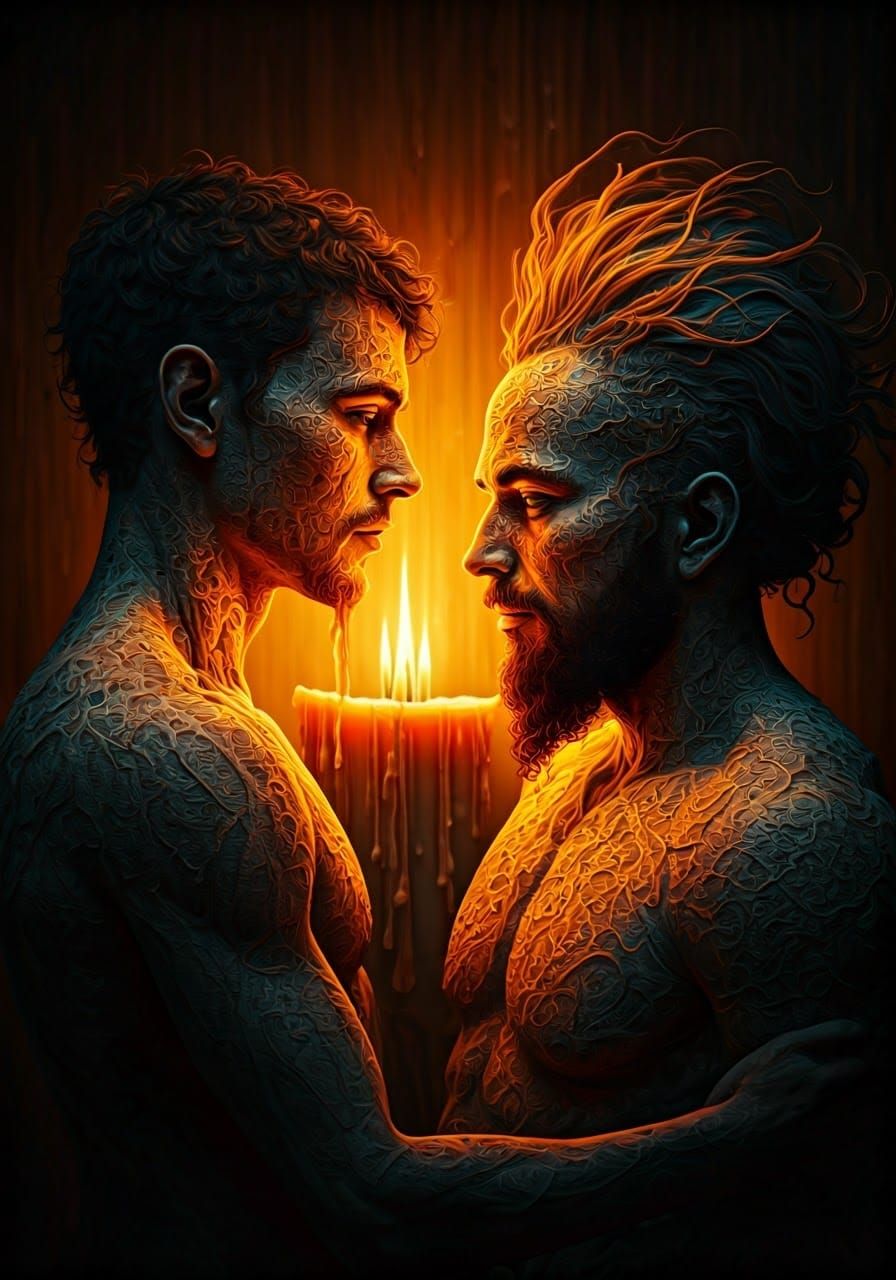 Lace Couple Portrait in 3D Embossed Style