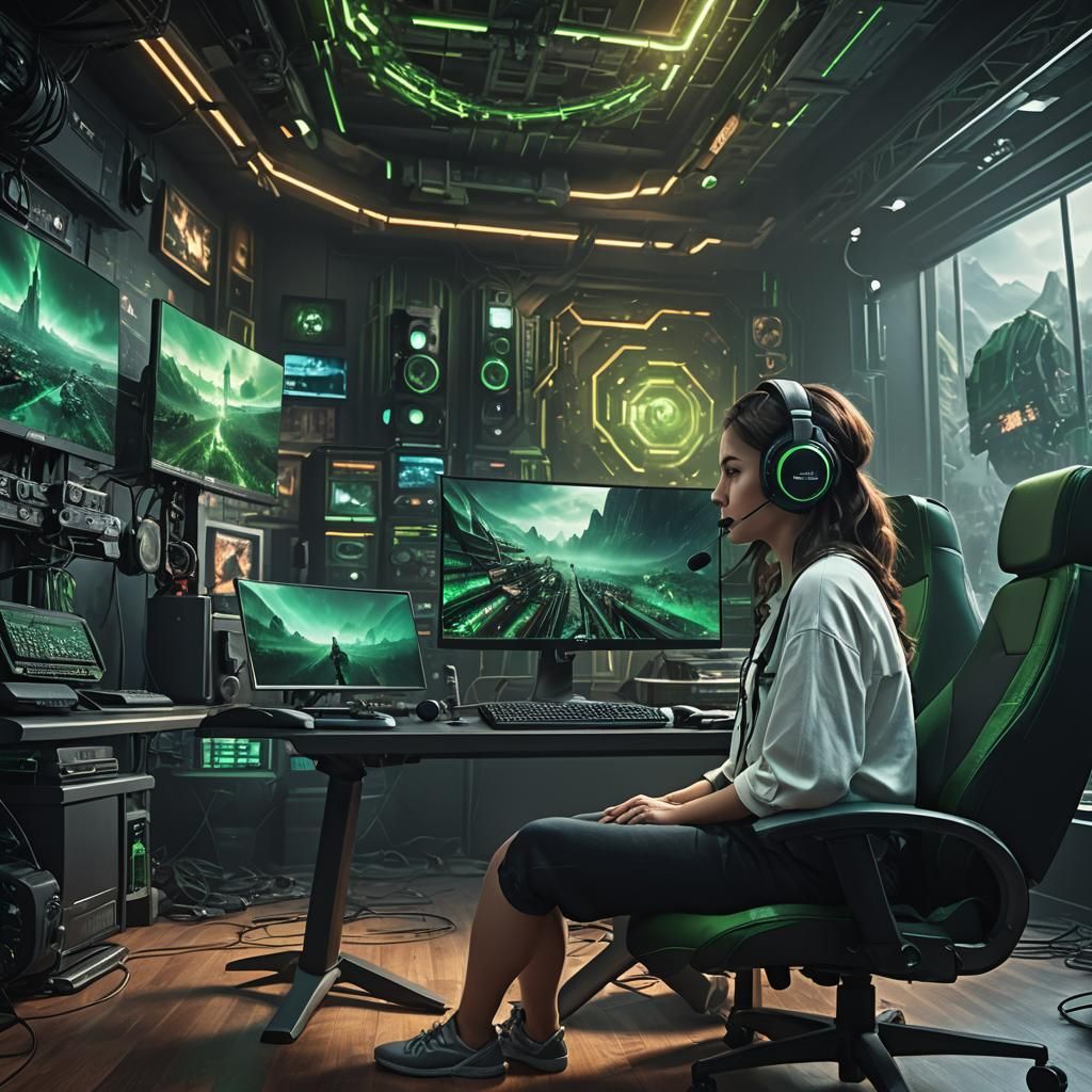 Gaming PC Setup with Dual Monitors in 4K