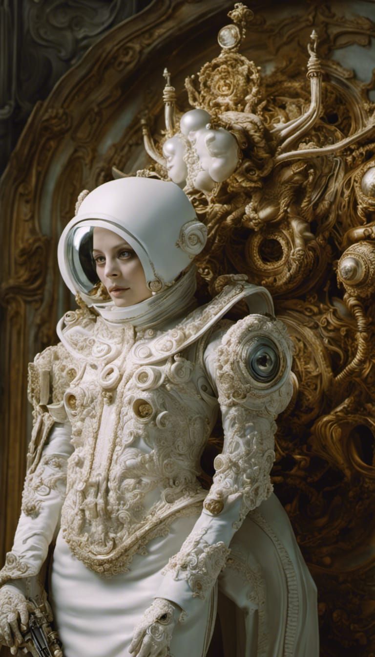 Ethereal Astronaut Goddess in Baroque Wonder