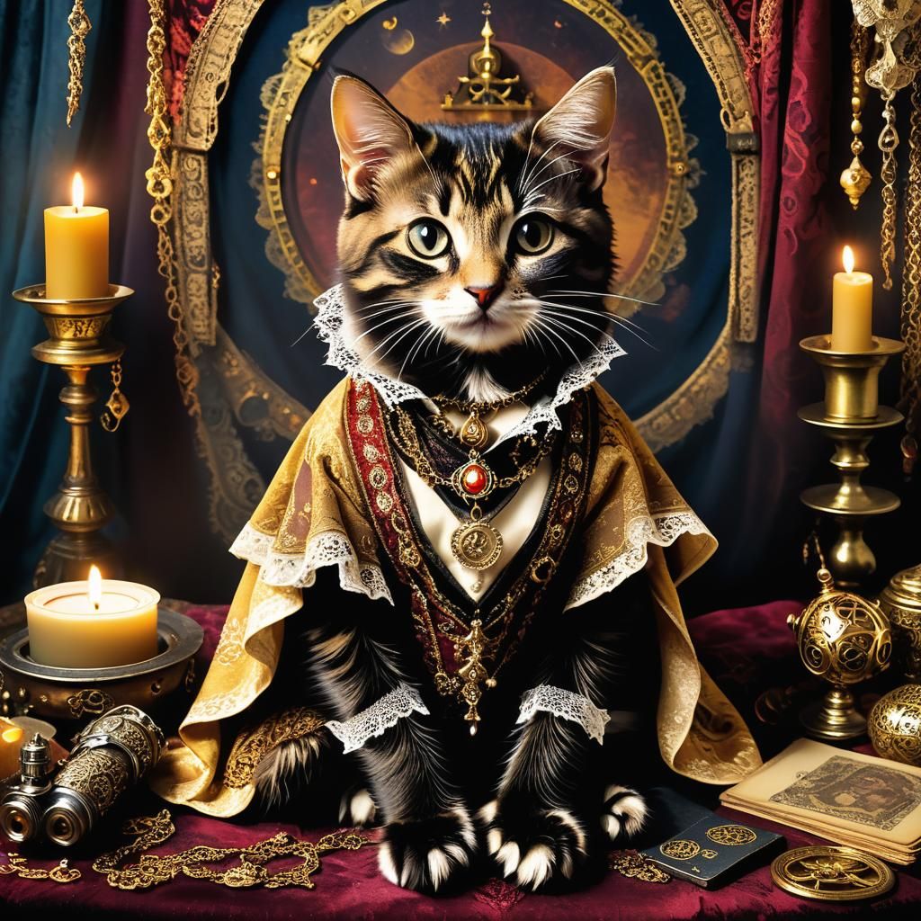 Ethereal Kitten in Steampunk Setting