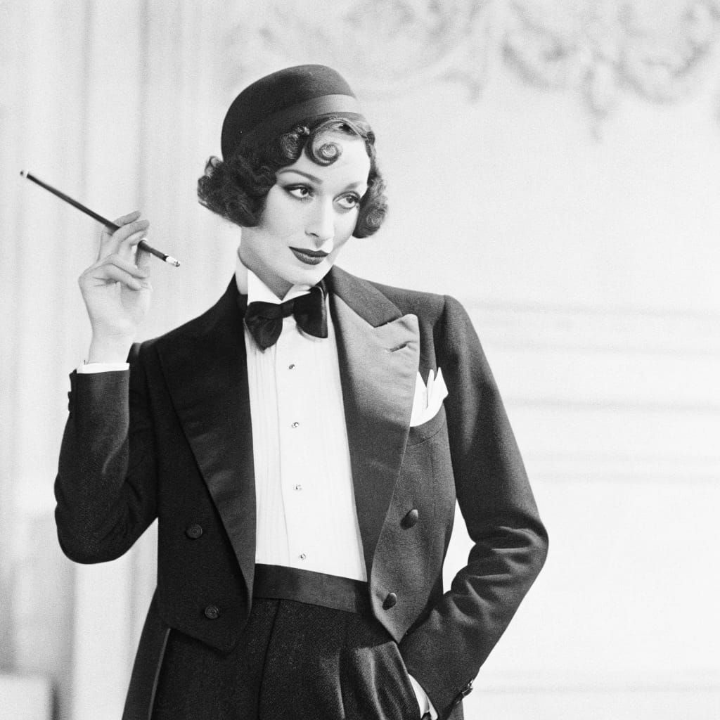 1920s Film Actress in Tuxedo Attire