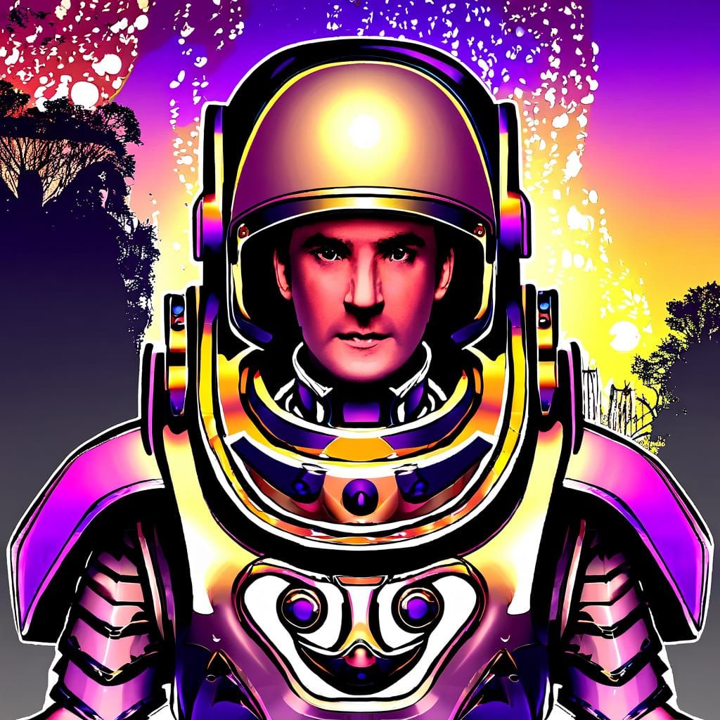 Futuristic Knight Templar in Gothic Space Armor Unveils Inte...