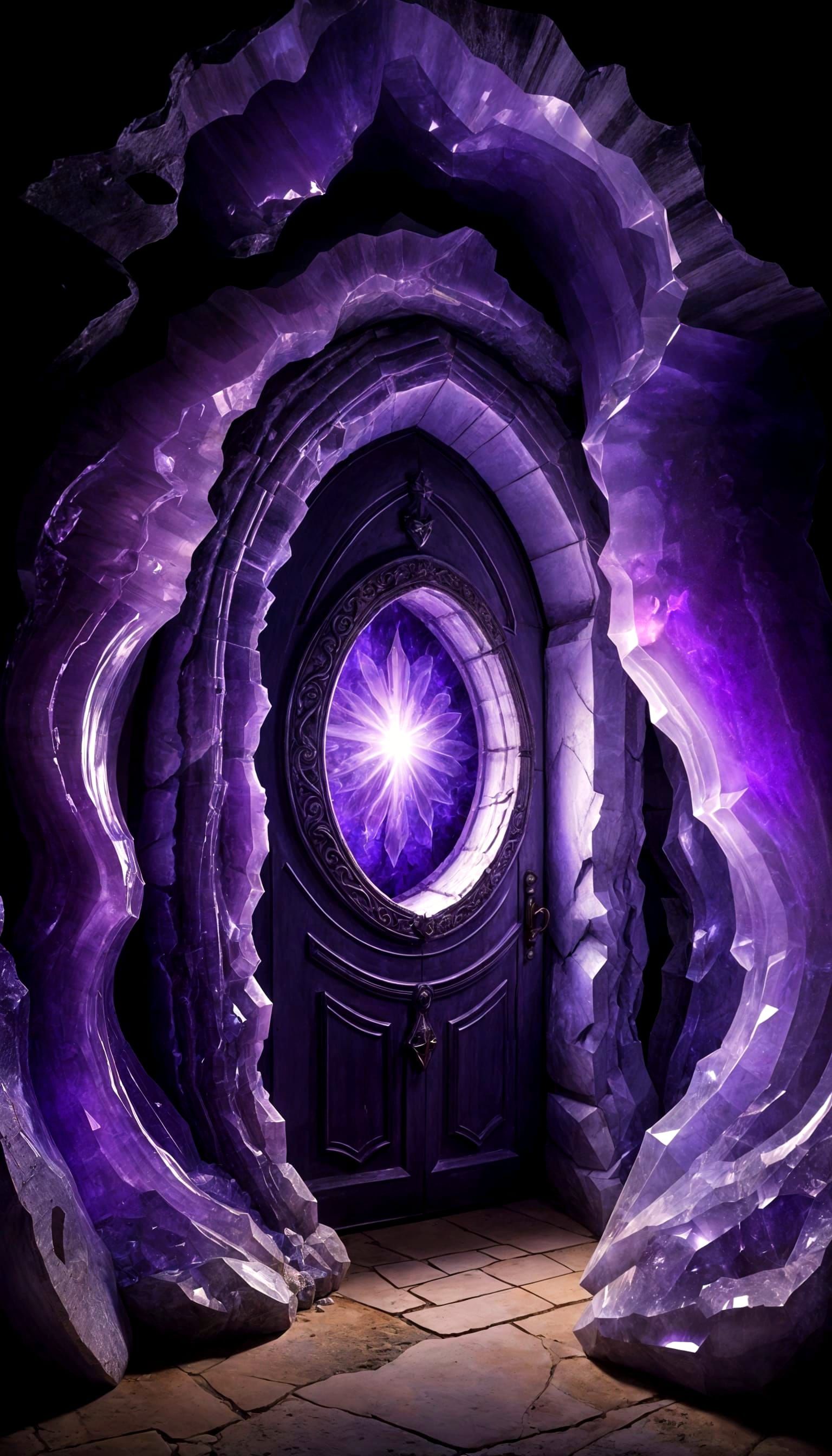 Mystical Geode Gateway to a Swirling Void