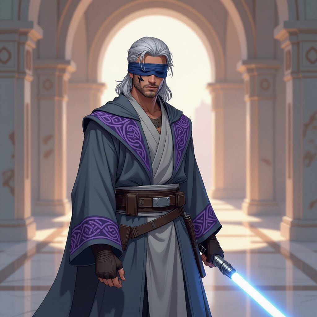 Mirluka Jedi in Temple, Hand-Drawn Comic Art