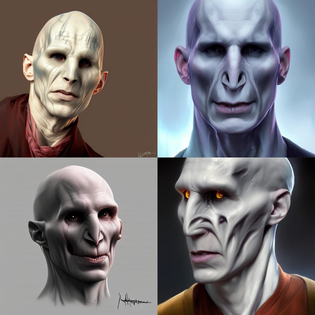 Detailed Portrait of Voldemort, Trending Artstation Style