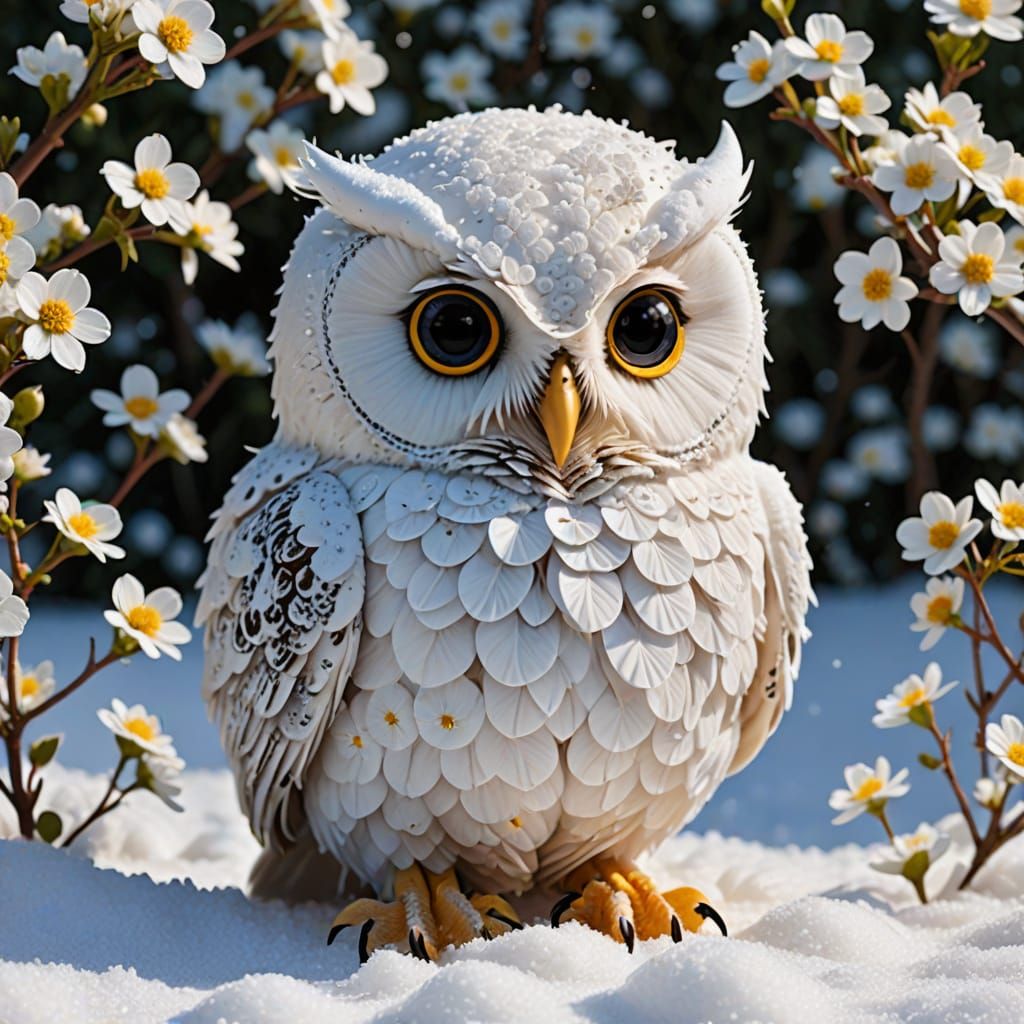 Winter Wonderland Owl Sculpture