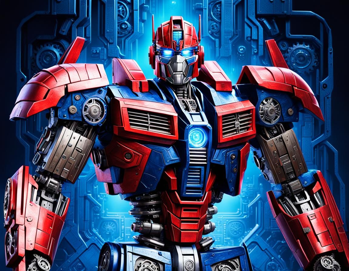 Optimus Prime and Vitruvian Man Fusion: Concept Art