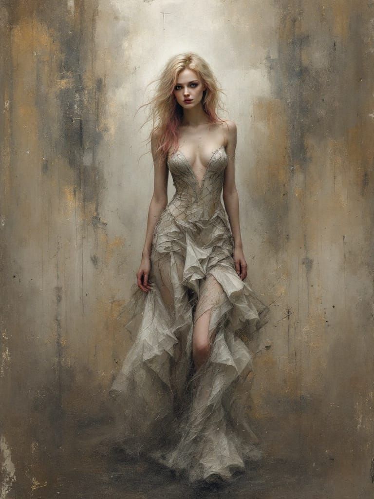 Gothic Pin-Up Emerges from Atmospheric Mist