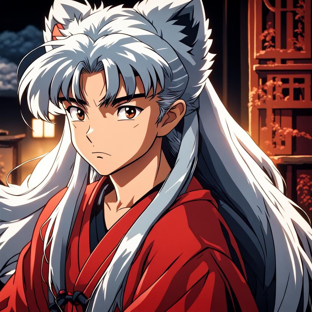 Hyperrealistic Portrait of Inuyasha in Sharp Focus