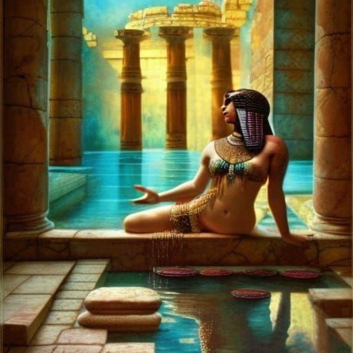 Cleopatra in an water temple